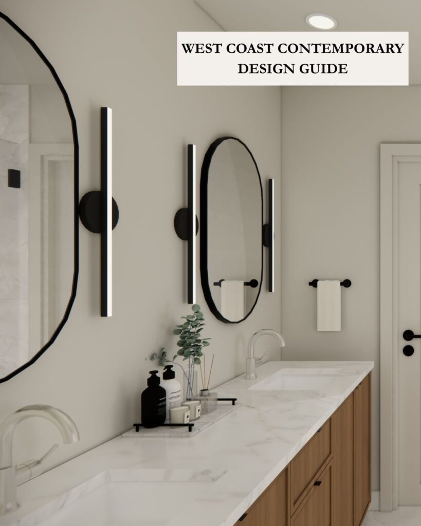 West coast contemporary design style rendered showing you the bathroom potential