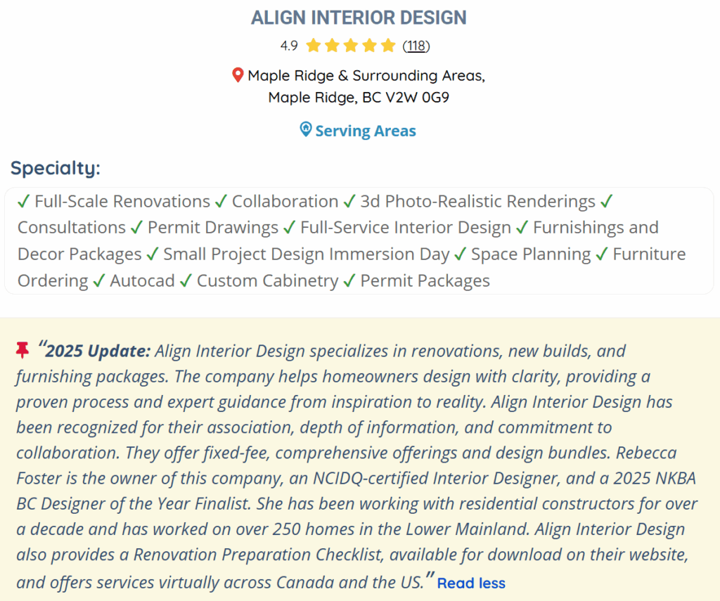 Align Interior Design Named One of the Top 3 Interior Designers in ...